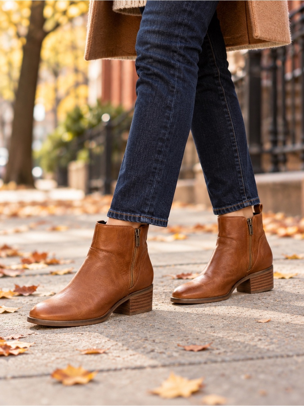 Lucky Brand Brown Leather Zip Ankle Boots Sz 10